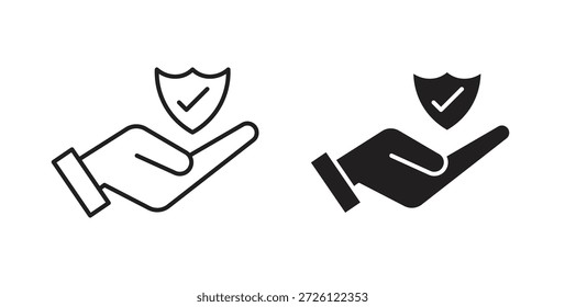 Símbolo de Vector de iconos de titular de póliza con trazo editable y versiones planas