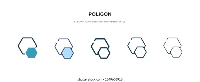 poligon icon in different style vector illustration. two colored and black poligon vector icons designed in filled, outline, line and stroke style can be used for web, mobile, ui