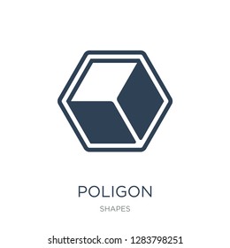 poligon icon vector on white background, poligon trendy filled icons from Shapes collection, poligon vector illustration