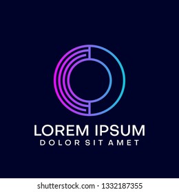 Poligon line geometric modern logo template design