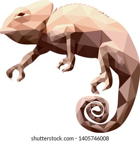 poligon style chameleon vector illustration isolated