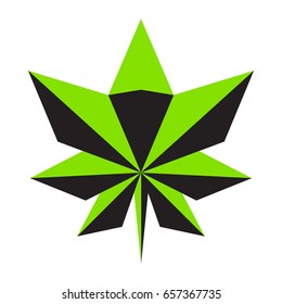 Poligonal Abstract Leaf Icon, Logo.
