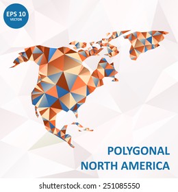 Poligonal map of North America. Format eps10 