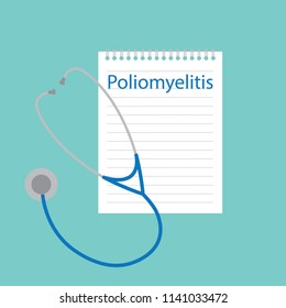 Poliomyelitis written in a notebook- vector illustration