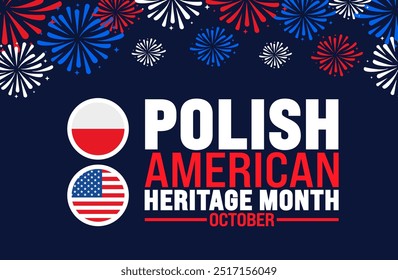 Polnisch American Heritage Month Hintergrund oder Banner Design-Vorlage wird jedes Jahr im Oktober beobachtet. Urlaubskonzept. Vorlage für Karte, Poster, Plakat, Vorlage. 10 EPS