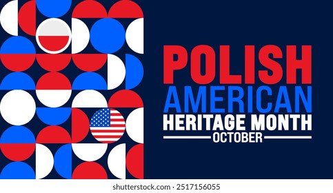 Polish American Heritage Month background or banner design template is observed every year in October. Holiday concept. Template for card, poster, placard, template. eps 10