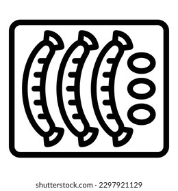 Polish bbq sausages icon outline vector. Poland country. Food city