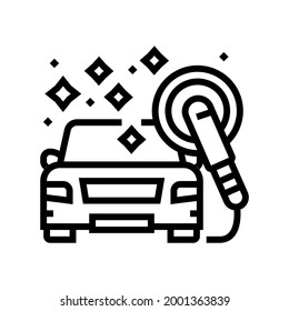 polish car wash service line icon vector. polish car wash service sign. isolated contour symbol black illustration