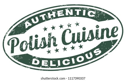 Polish Cuisine. Vector Rubber Stamp.