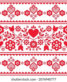 Polish floral folk embroidery patterns for card o Vector Image