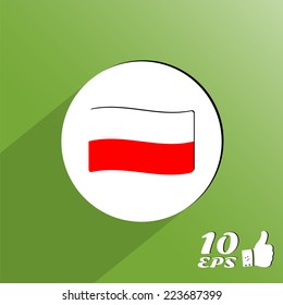 Polish flag in a button. Made in vector