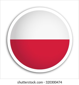 Polish flag Button Vector - flag icons