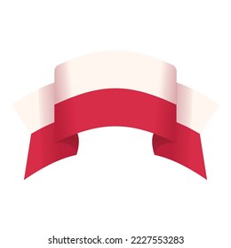 Polish flag icon cartoon vector. Poland travel. Tourism map