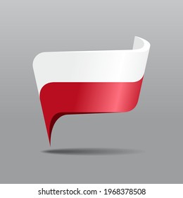 Polish flag map pointer layout. Vector illustration.