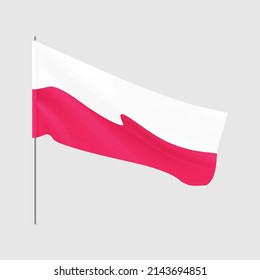 Polish flag. Poland national waving flag. Vector illustration