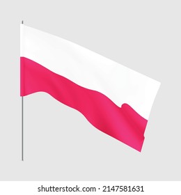 Polish flag. Poland national waving flag. Vector illustration