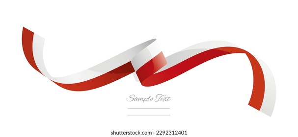 Polish flag ribbon vector illustration. Poland flag ribbon on abstract isolated on white color background
