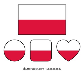 Polish flag variation set (with border)