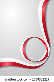 Polish flag wavy abstract background. Vector illustration.