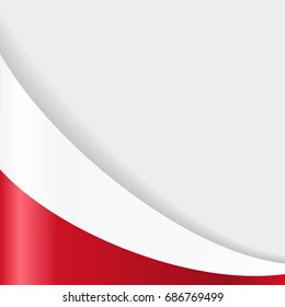 Polish flag wavy abstract background. Vector illustration.