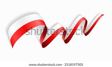 Polish flag wavy abstract background. Vector illustration.