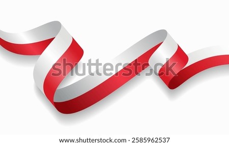 Polish flag wavy abstract background. Vector illustration.