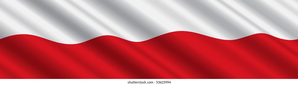 Polish Flag In The Wind