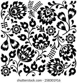 Polish Folk Art Black Pattern - Wzory Lowickie, Wycinanki 