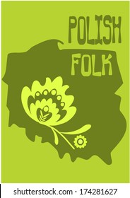 Polish folk - country shape. Vector illustration.