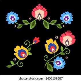 Polish folk decorative element vector 
