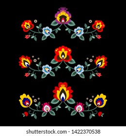 Polish folk decorative element vector