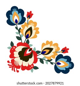 Polish folk decorative element vector