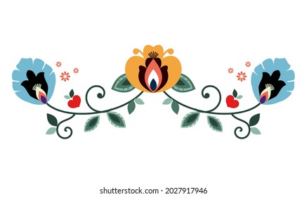 Polish folk decorative element vector	