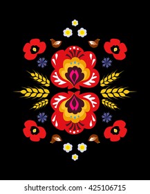 Polish folk decorative element vector 