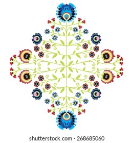 Polish folk inspired floral pattern
