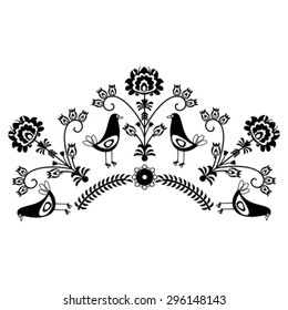 Polish Folk Pattern With Birds