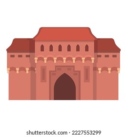 Polish fortress icon cartoon vector. Poland tourism. Food culture