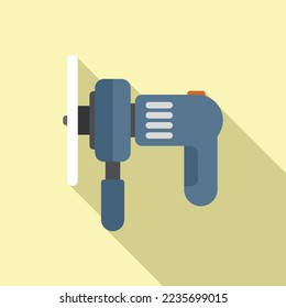Polish grinding machine icon flat vector. Grinder tool. Angle cutter