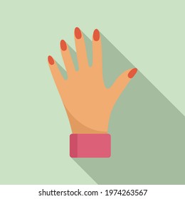 Polish hand nails icon. Flat illustration of polish hand nails vector icon for web design