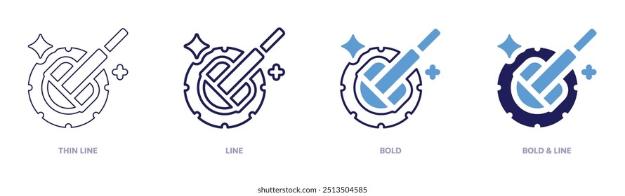 Polish icon in 4 different styles. Thin Line, Line, Bold, and Bold Line. Duotone style. Editable stroke.
