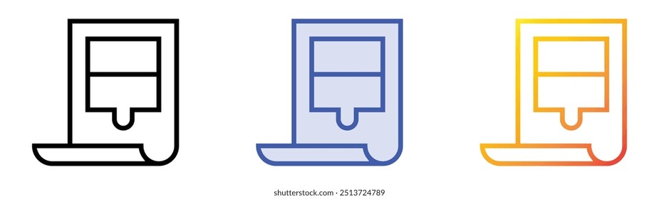 polish icon. Linear, Blue Fill and Gradient Style Design Isolated On White Background