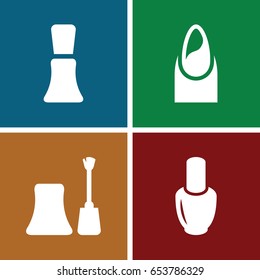 Polish icons set. set of 4 polish filled icons such as nail polish