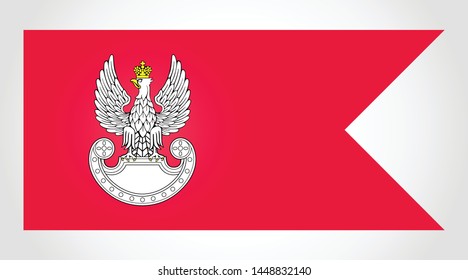 Polish Land Forces Flag, Closeup View