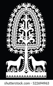 Polish monochrome folk art pattern 