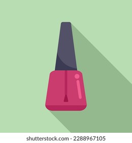 Vector plano del icono del frasco de uñas polaco. Salón de cuidados. cosmético