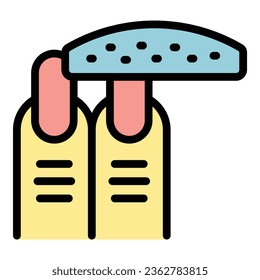 Polish nails icon outline vector. Art bar. Care studio color flat