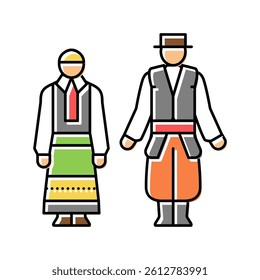 polish national clothes color icon vector. polish national clothes sign. isolated symbol illustration