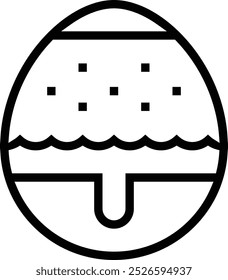 Icono de pisanka polaco. Diseño de estilo lineal delgado aislado sobre fondo blanco