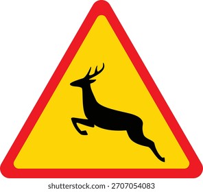 Polish road warning sign for deer