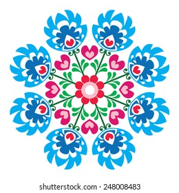 Polish round folk art pattern - Wzory Lowickie, Wycinanka